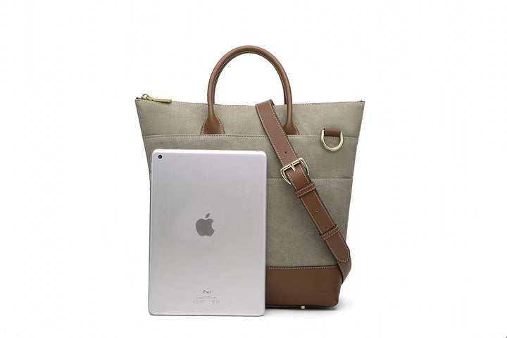 Otto Tote | Fatigue Washed Canvas + Brown Leather