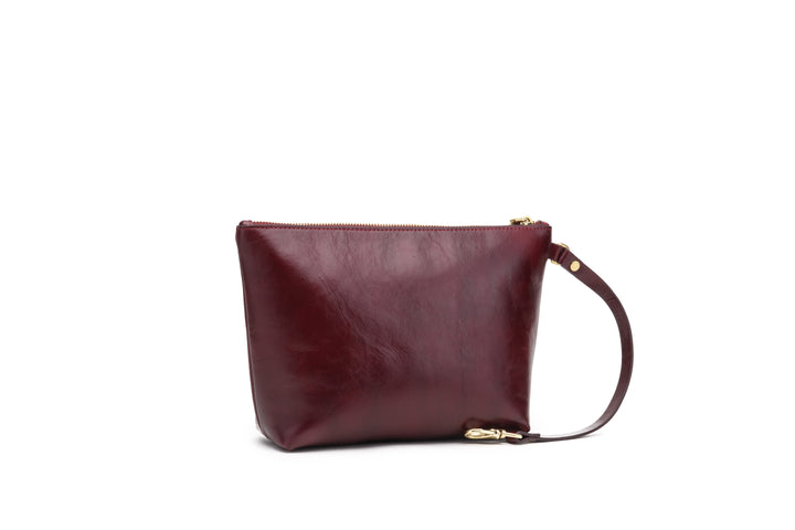 Naomi Zipper Clutch | Cherry Leather