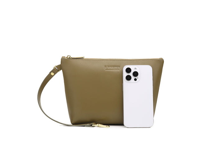 Naomi Zipper Clutch | Fatigue Leather