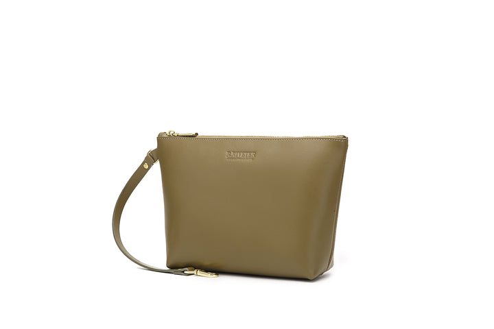 Naomi Zipper Clutch | Fatigue Leather