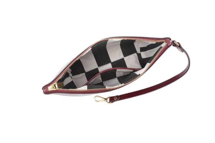 Naomi Zipper Clutch | Cherry Leather