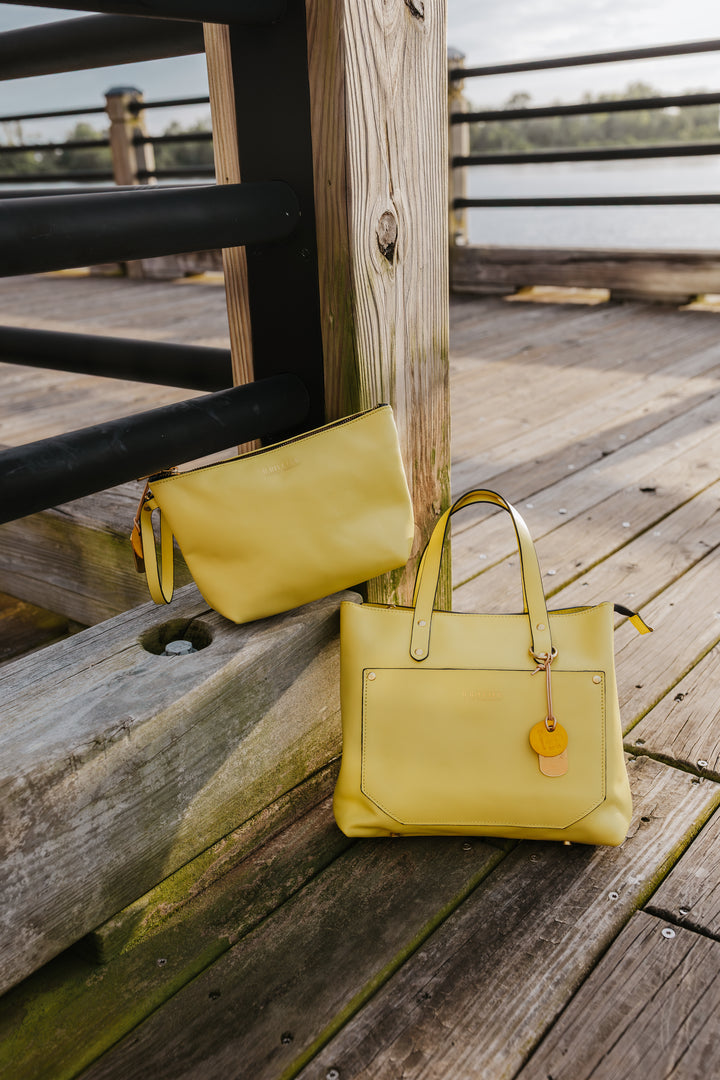 Naomi Zipper Clutch | Limoncello Leather