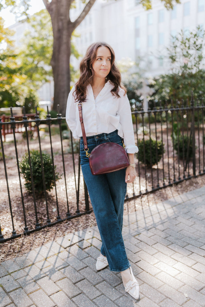 Hopper Crossbody Bag | Cherry Leather