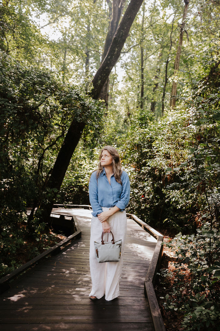 Dot | Slate Nylon + Brown Leather