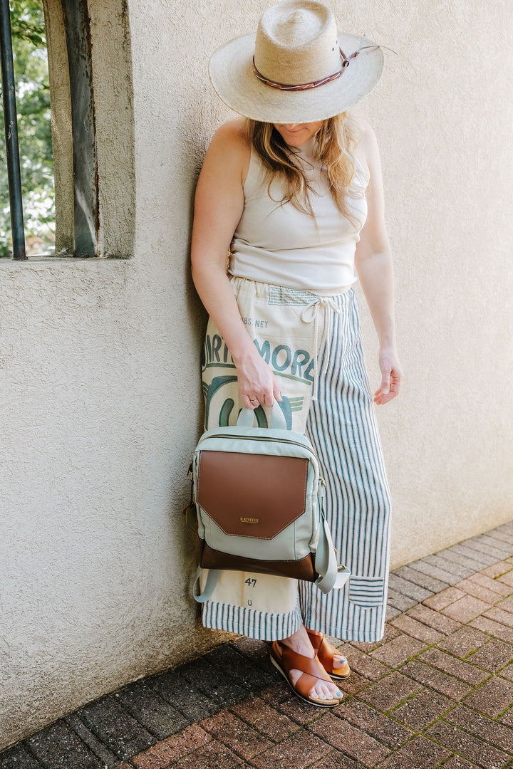 Corbin | Slate Nylon + Brown Leather