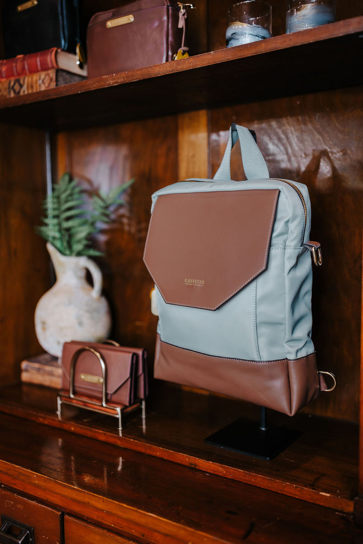 Corbin | Slate Nylon + Brown Leather