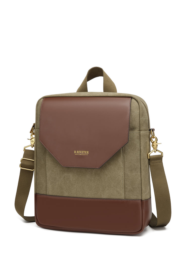 Corbin | Fatigue Washed Canvas + Brown Leather