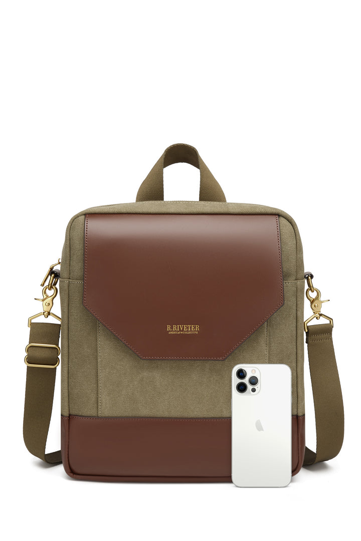 Corbin | Fatigue Washed Canvas + Brown Leather