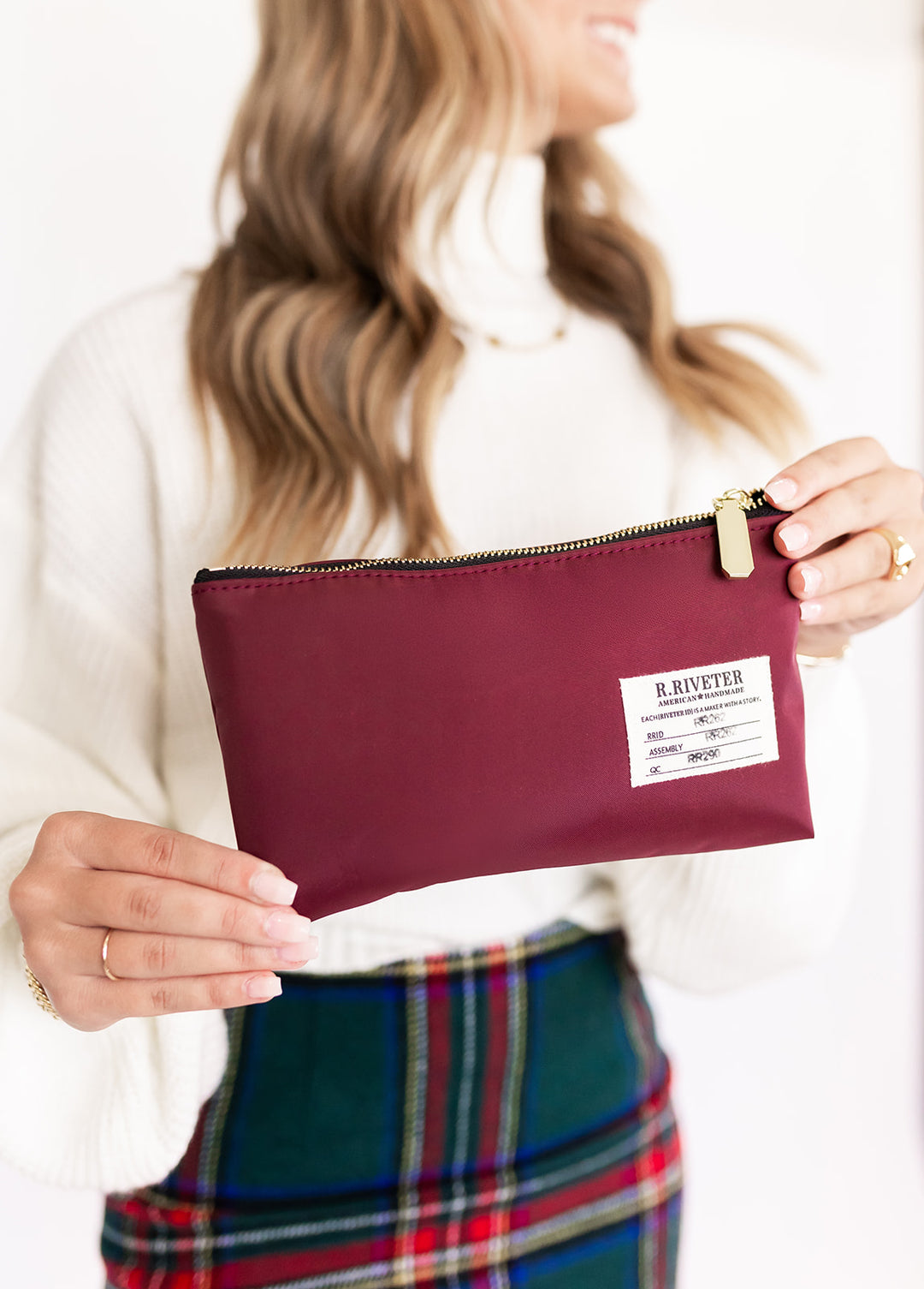 Lucy Zipper Pouch | Wine Nylon