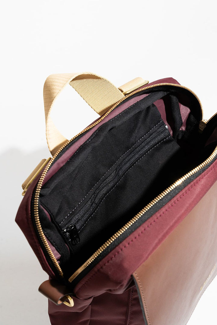 Corbin | Wine Nylon + Brown Leather