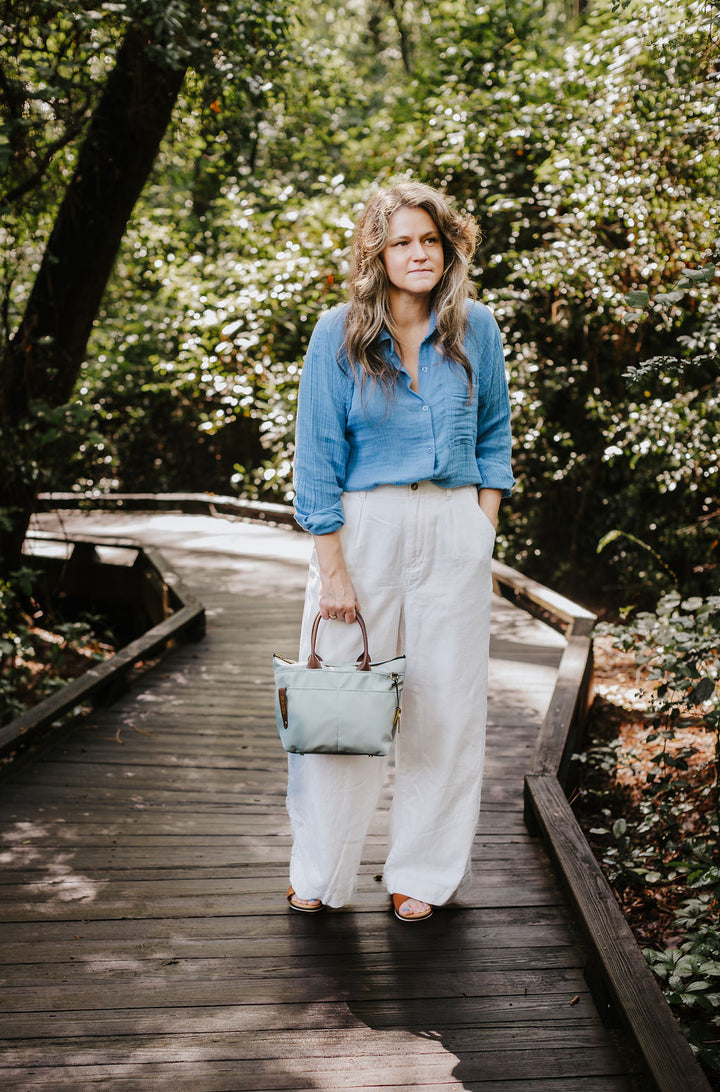 Dot | Slate Nylon + Brown Leather