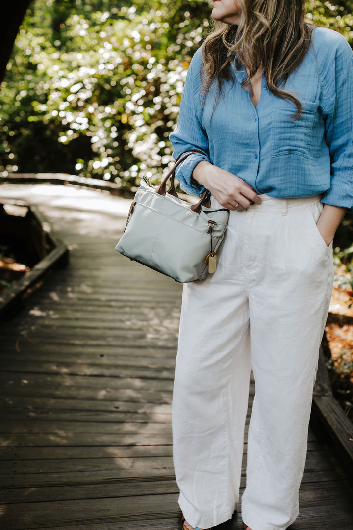 Dot | Slate Nylon + Brown Leather