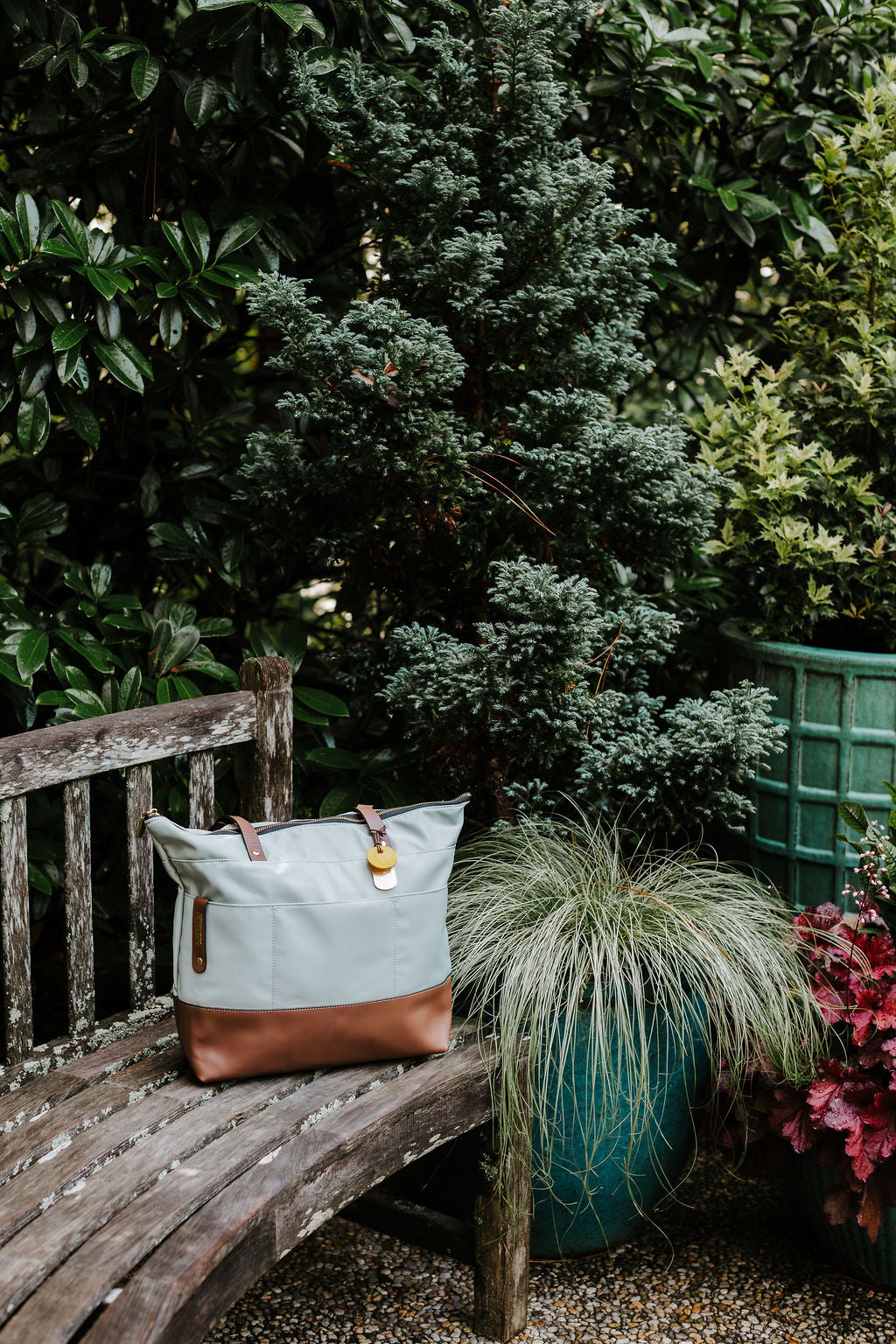 Harriet | Slate Nylon + Brown Leather