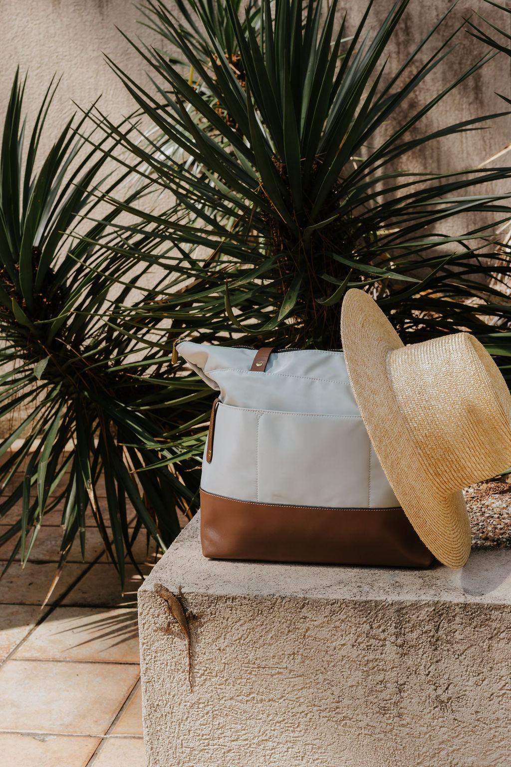 Harriet | Slate Nylon + Brown Leather