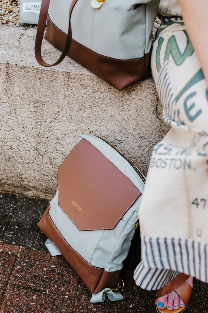 Corbin | Slate Nylon + Brown Leather