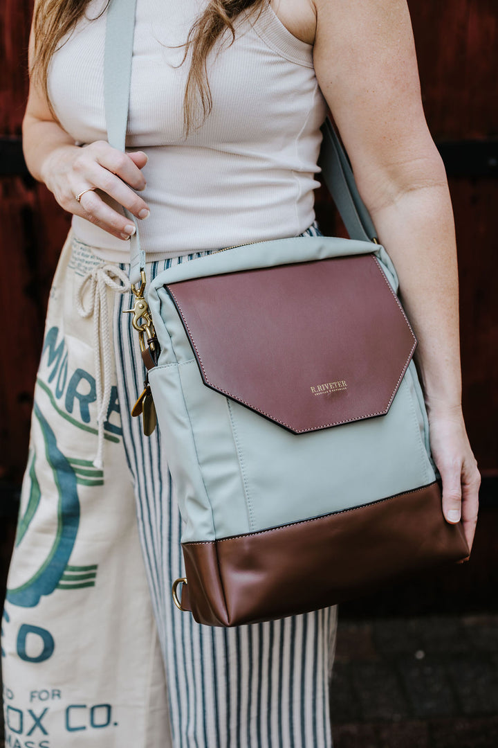 Corbin | Slate Nylon + Brown Leather