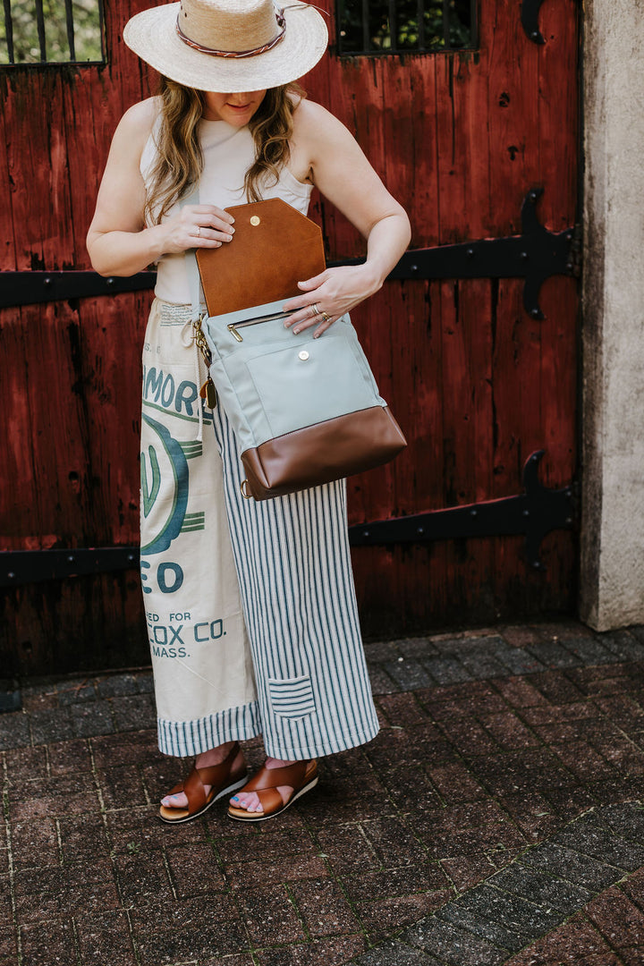 Corbin | Slate Nylon + Brown Leather