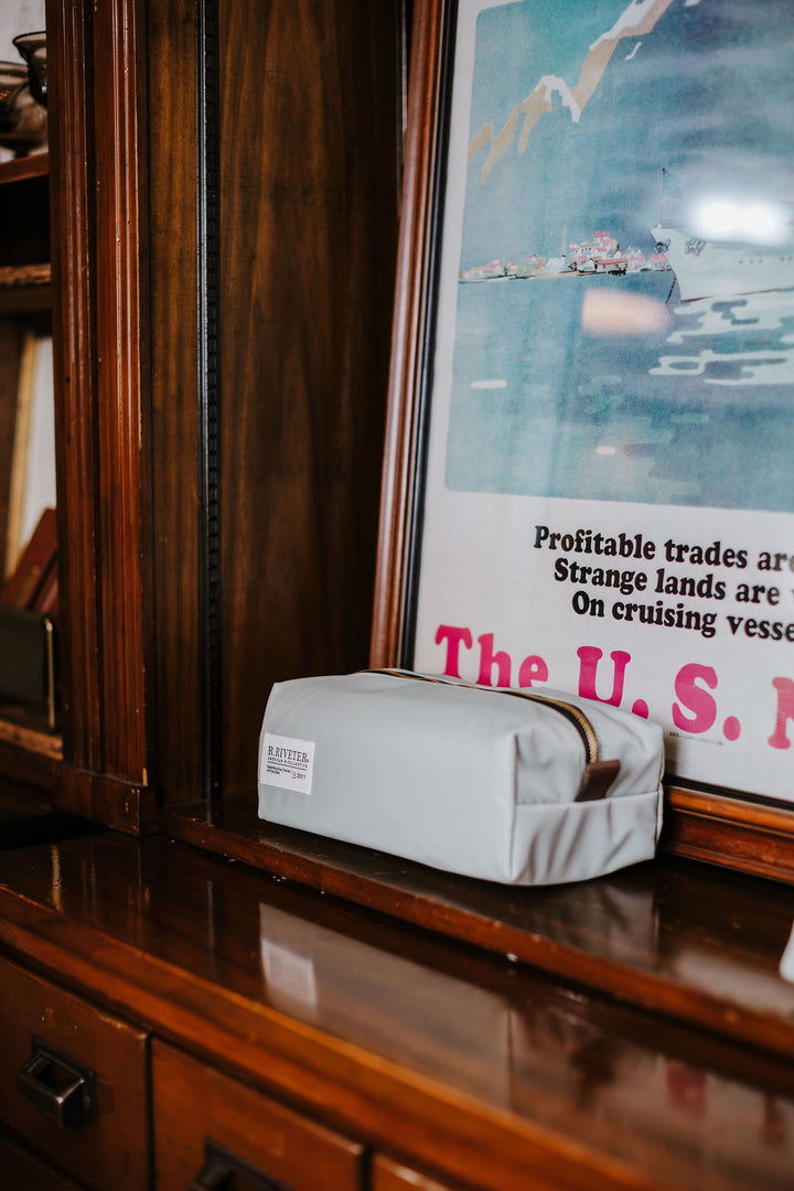 Dopp Kit | Slate Nylon + Brown Leather