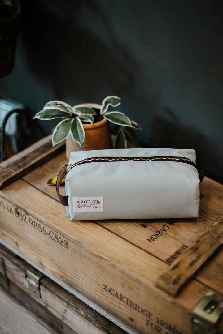 Dopp Kit | Slate Nylon + Brown Leather