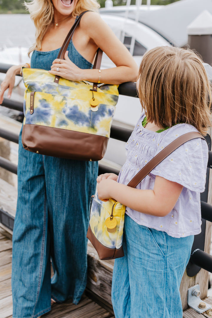 Harriet Tote Bag | Horizon Canvas + Brown Leather