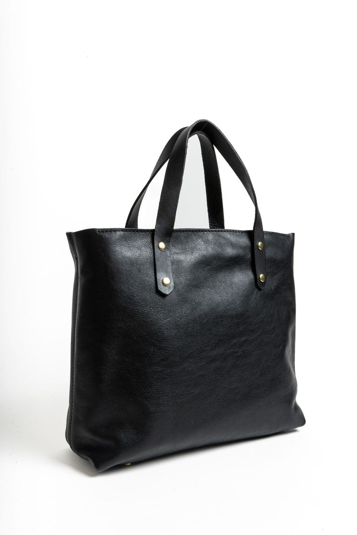 Marcy Satchel | Black Leather