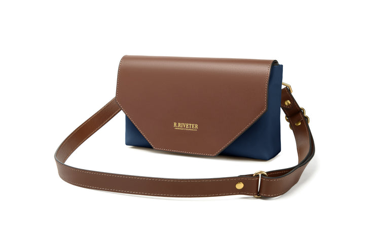 Patton | Navy Nylon + Brown Leather