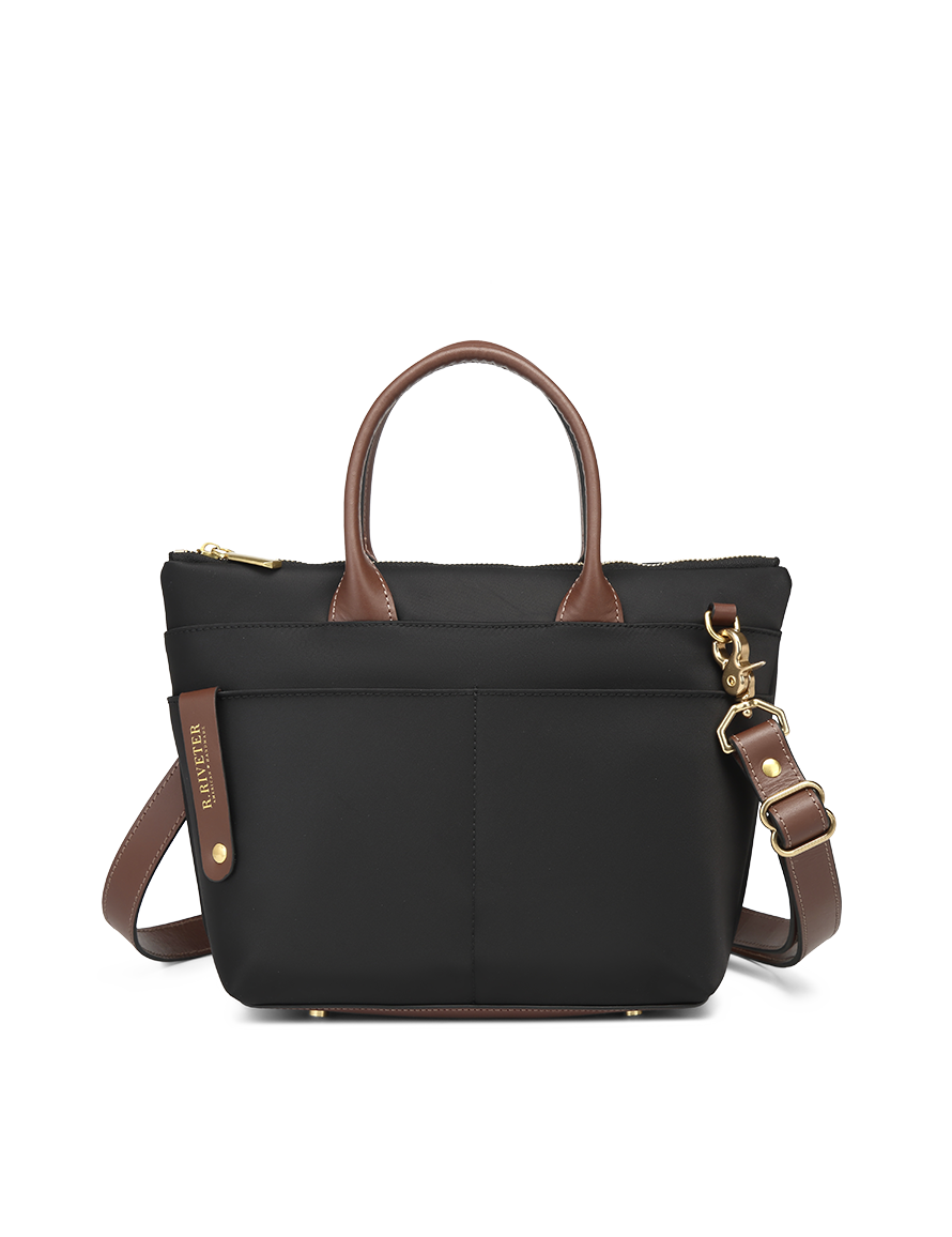 Dot | Black Nylon + Brown Leather – R. Riveter