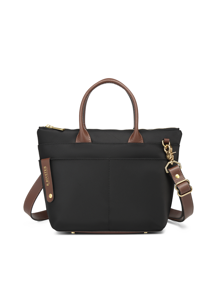 Dot | Black Nylon + Brown Leather