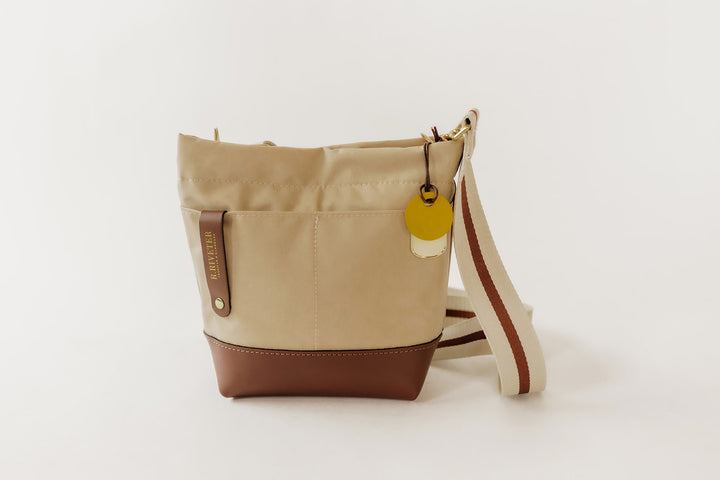 Betsy | Khaki Nylon + Brown Leather