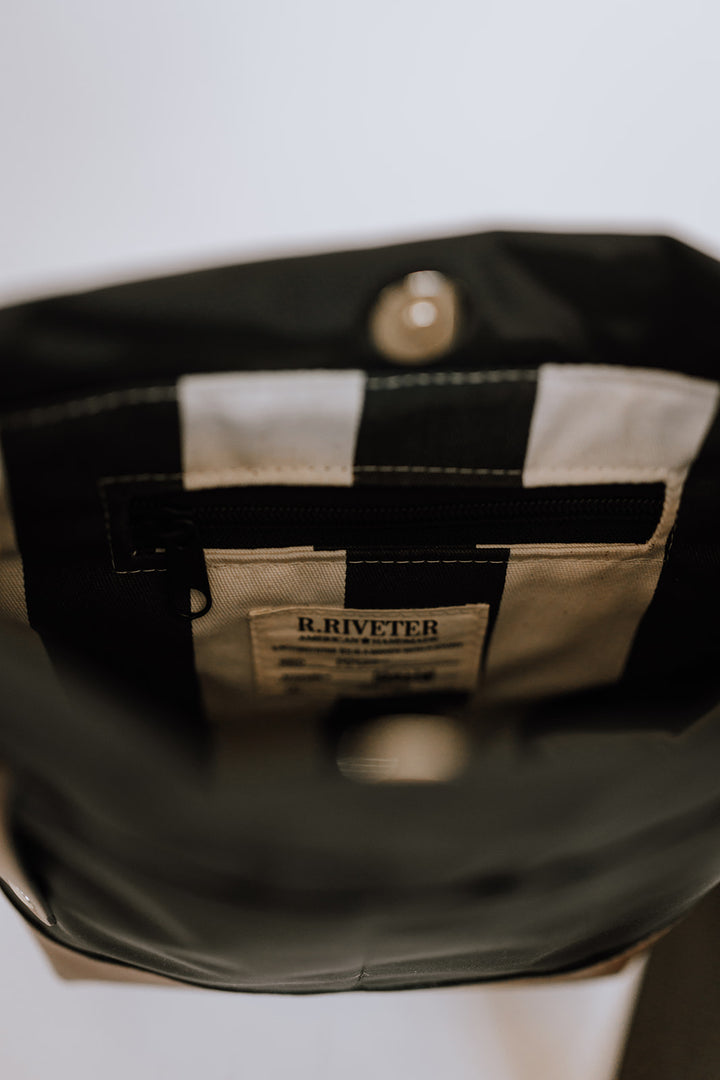 Betsy Bucket Bag | Black Nylon + Brown Leather