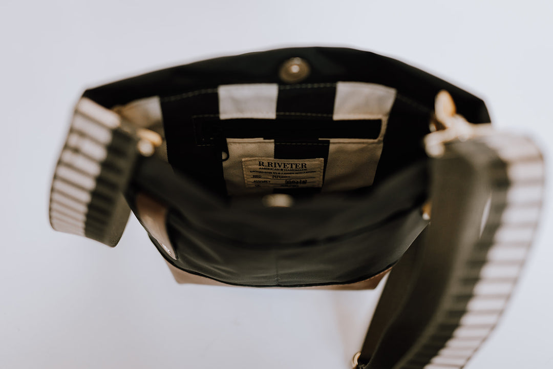 Betsy Bucket Bag | Black Nylon + Brown Leather