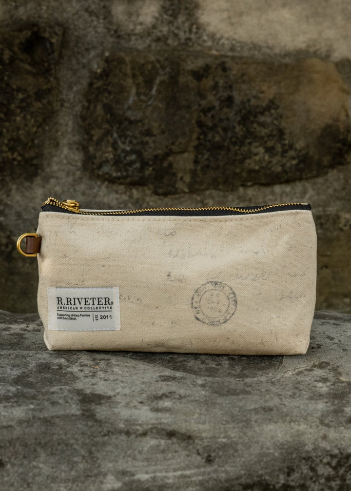 Lucy Zipper Pouch | Canvas Letters to Home Print