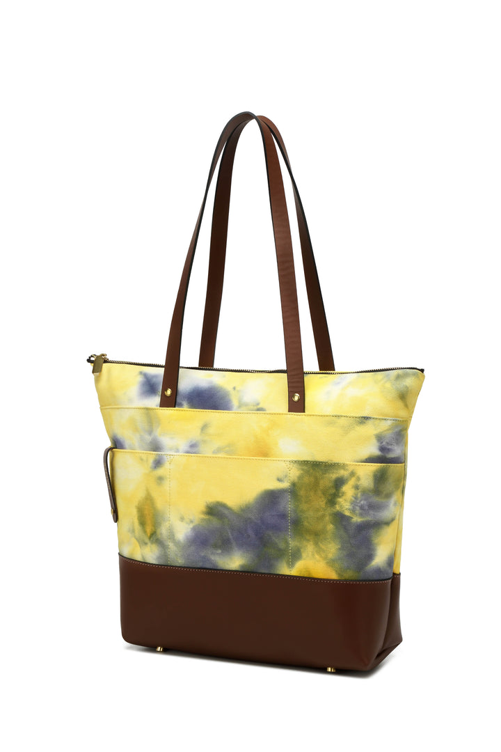 Harriet Tote Bag | Horizon Canvas + Brown Leather