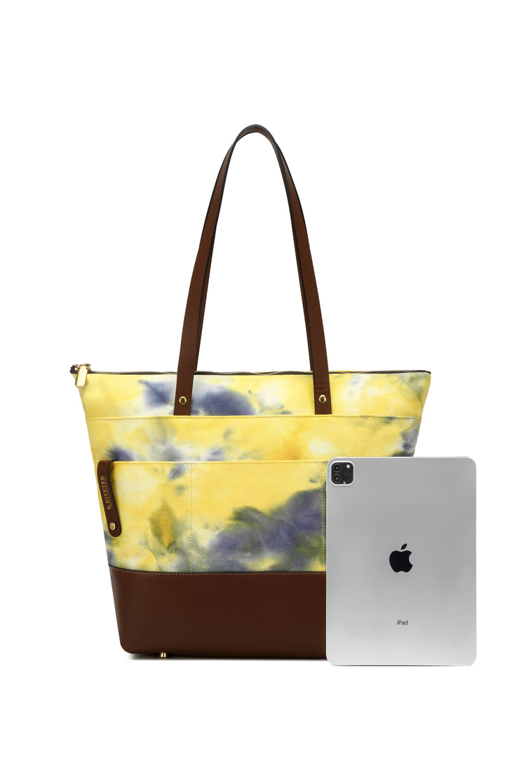 Harriet Tote Bag | Horizon Canvas + Brown Leather
