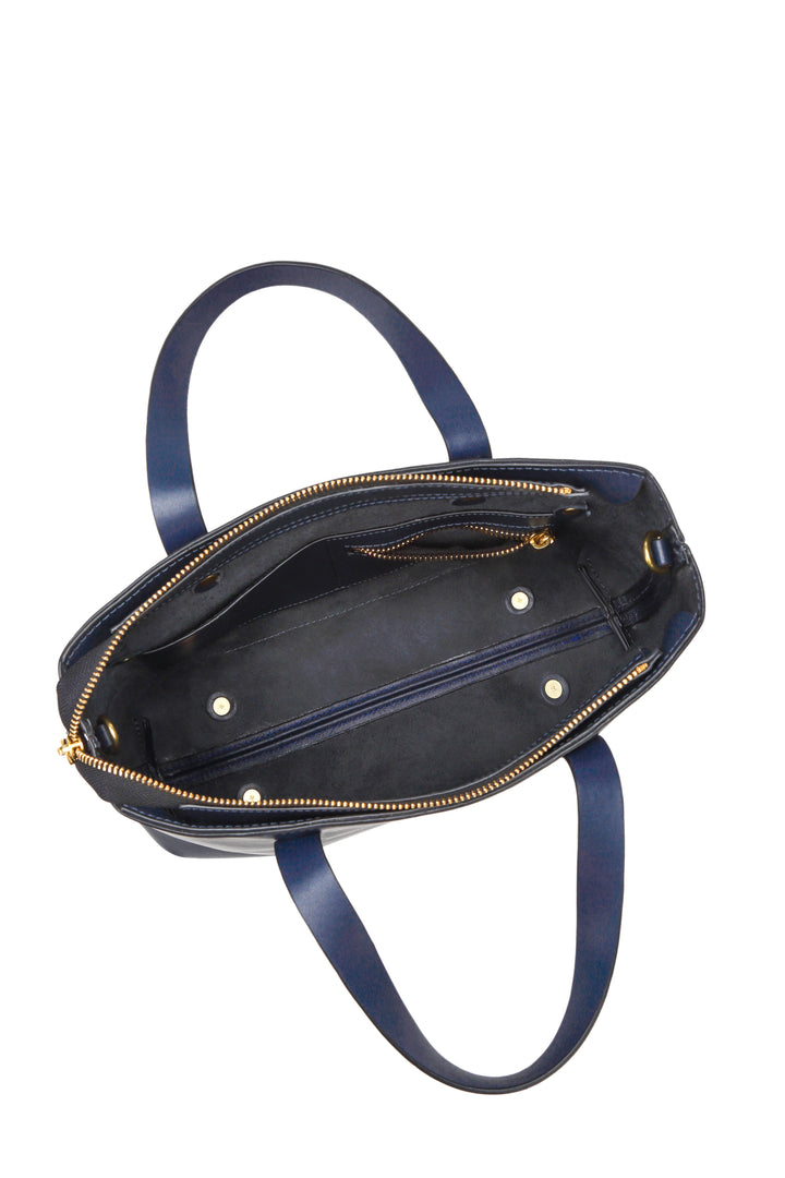 Marcy Satchel | Navy Leather