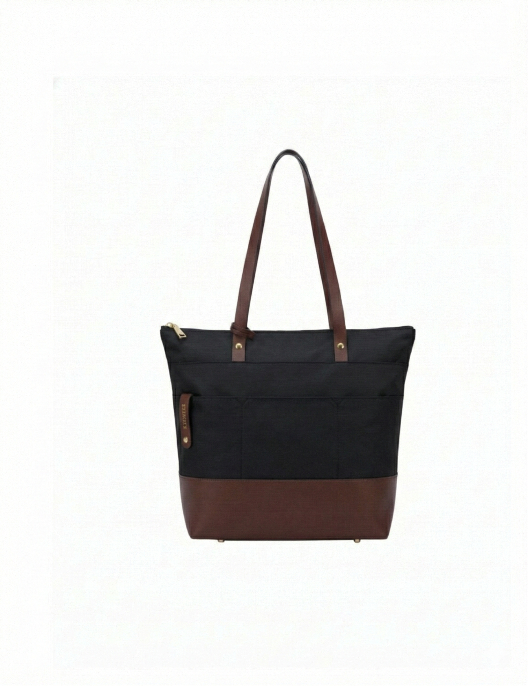 Harriet Tote Bag | Black Nylon + Brown Leather – R. Riveter