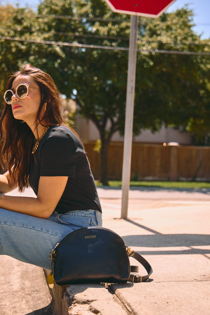 S&D Hopper | Space Black Leather Crossbody