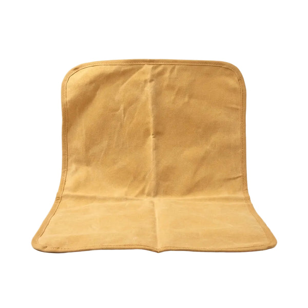 A tan canvas chair pad or cushion shown flat against a plain white background.