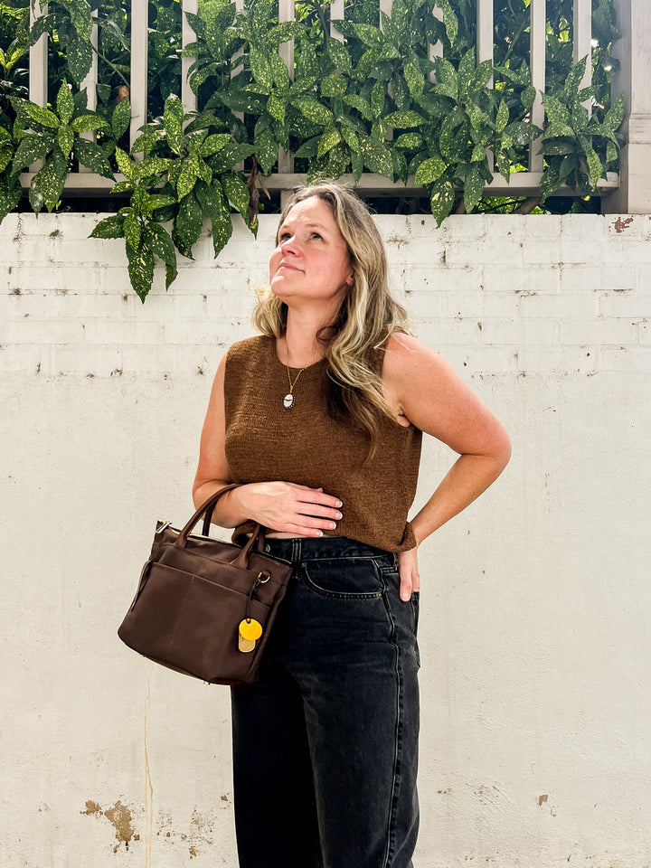 Dot | Umber Brown Canvas + Brown