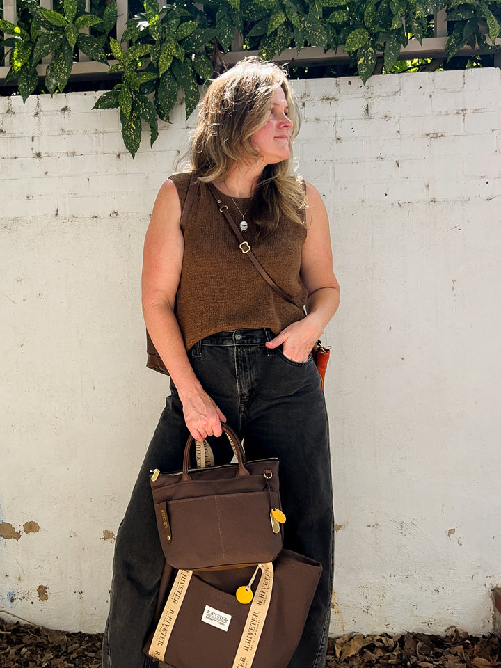 Dot | Umber Brown Canvas + Brown