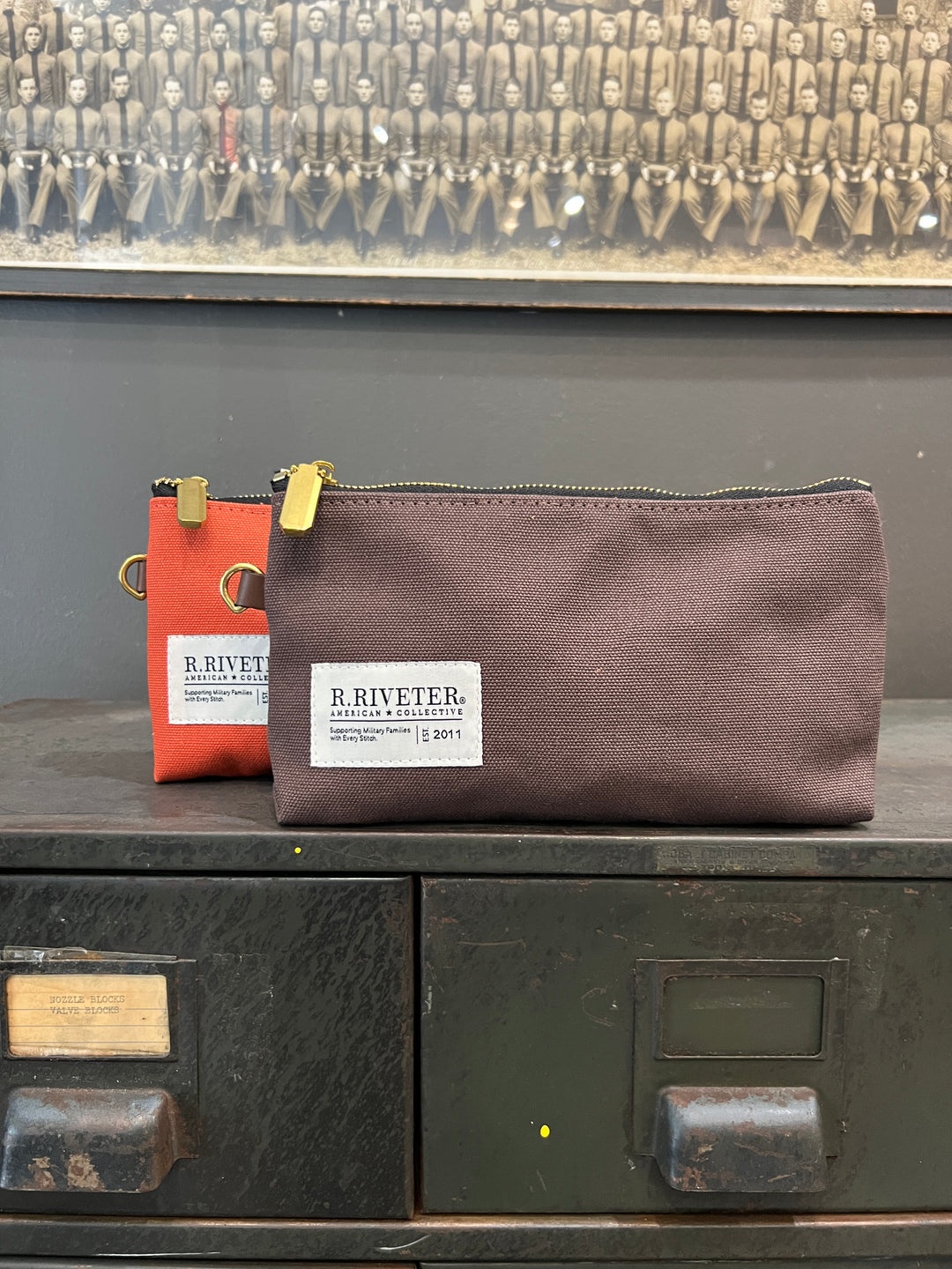 Lucy Zipper Pouch | Umber Brown Canvas