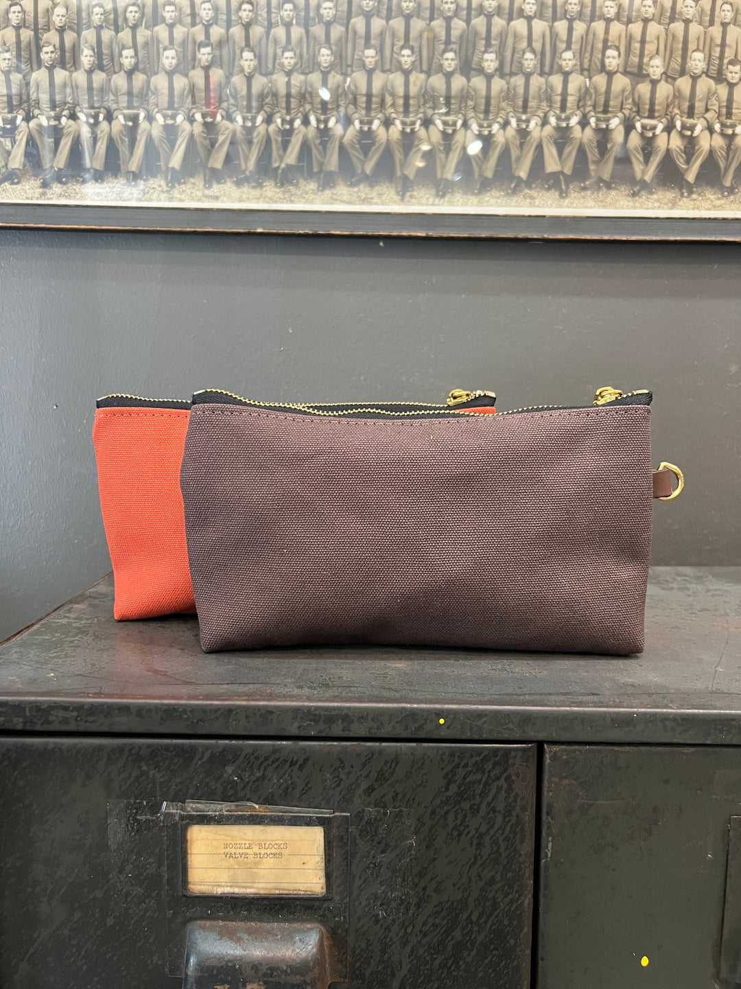 Lucy Zipper Pouch | Umber Brown Canvas