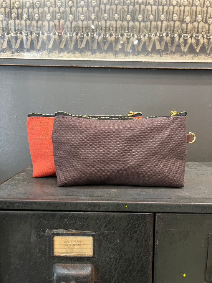 Lucy Zipper Pouch | Umber Brown Canvas