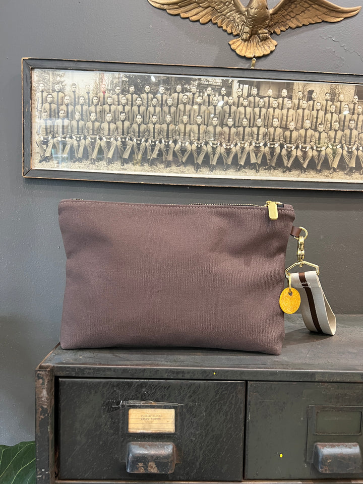 General | Umber Brown Canvas + Neutral Stripe Wristlet Strap