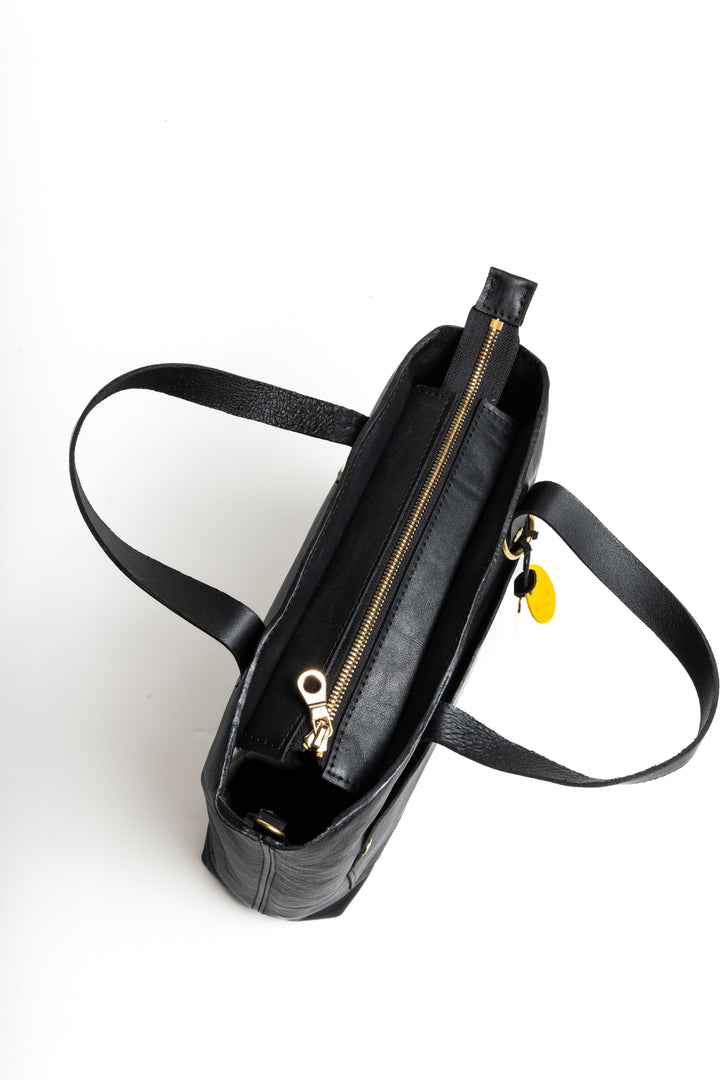 Marcy Satchel | Black Leather