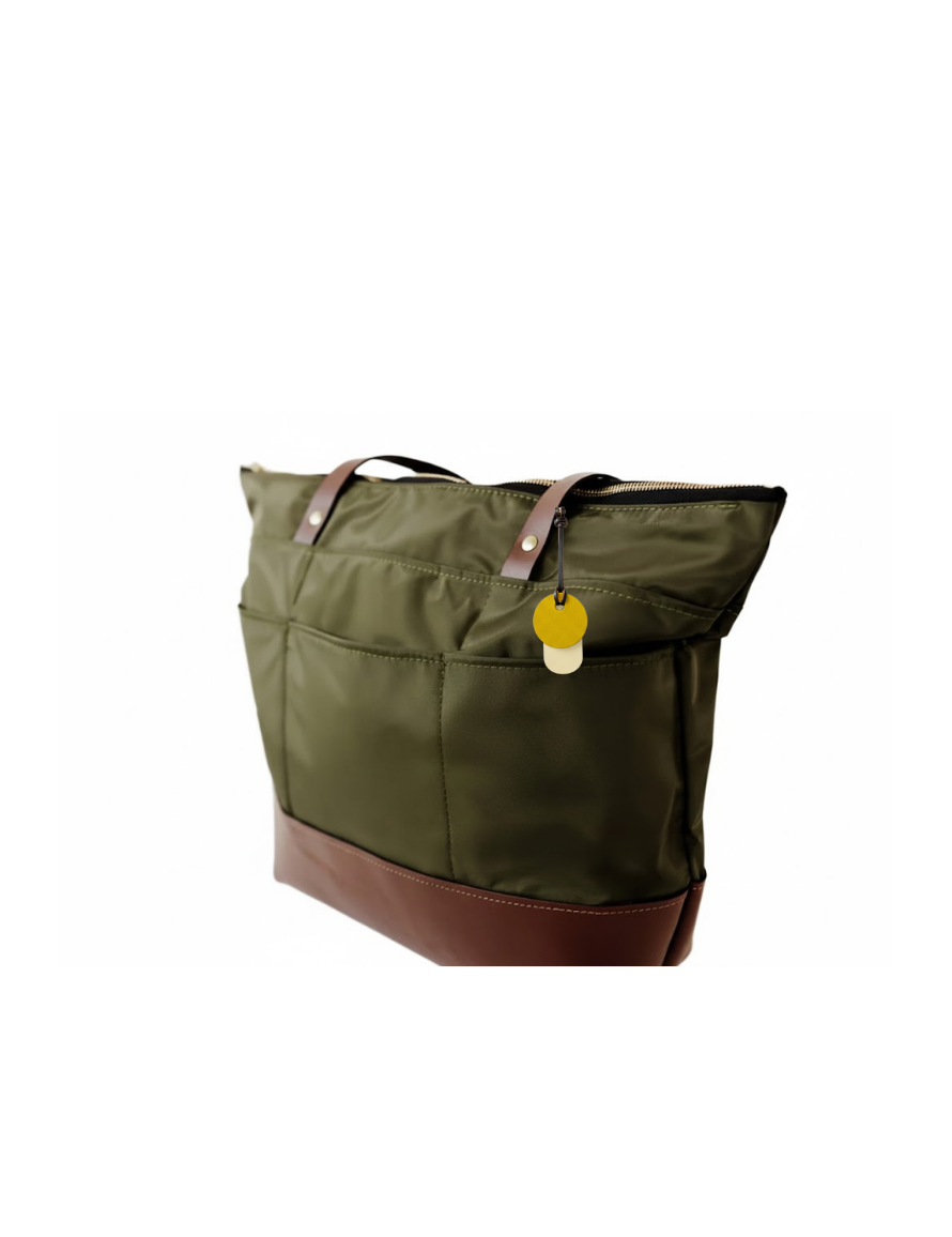 Harriet Tote Bag | Fatigue Nylon + Brown Leather – R. Riveter