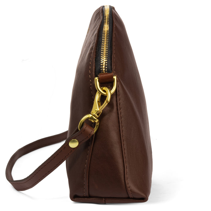 Hopper Crossbody Bag | Brown Leather