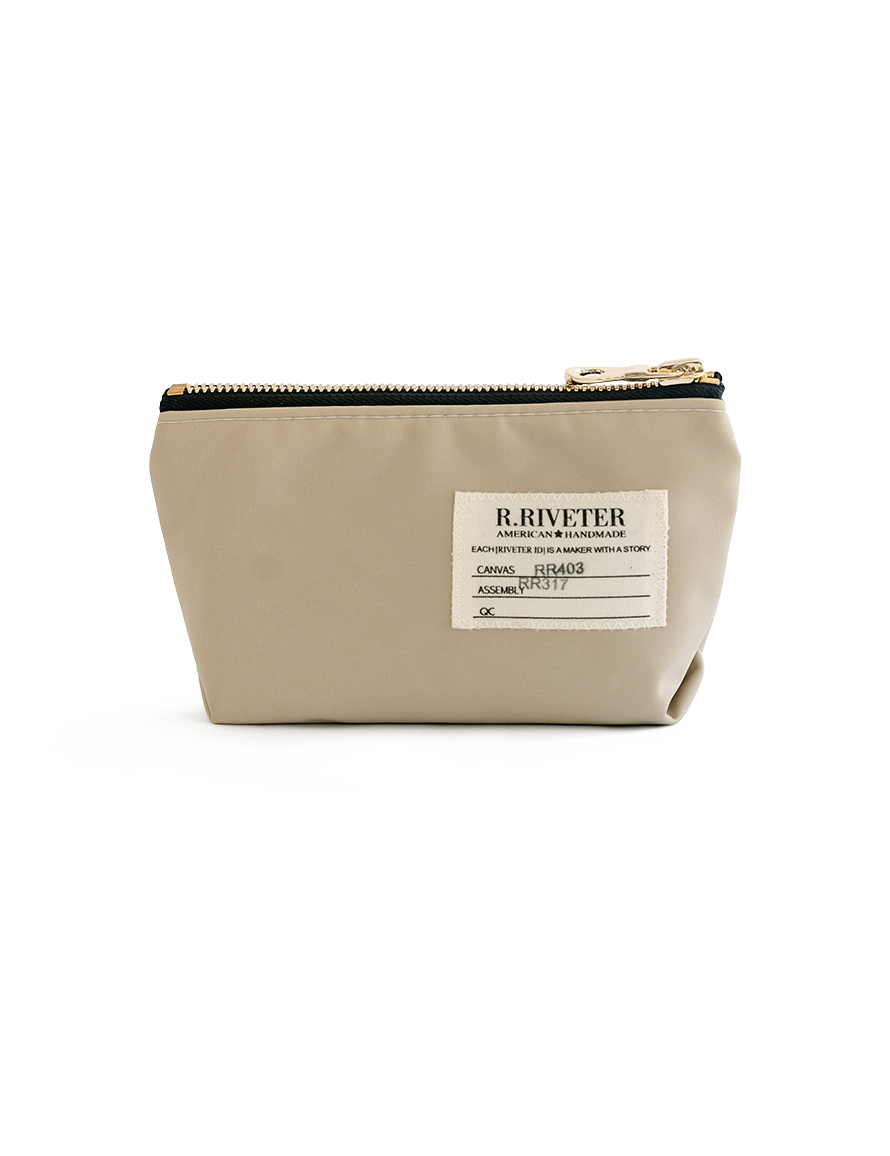 Lucy Mini Zipper Pouch | Khaki Nylon