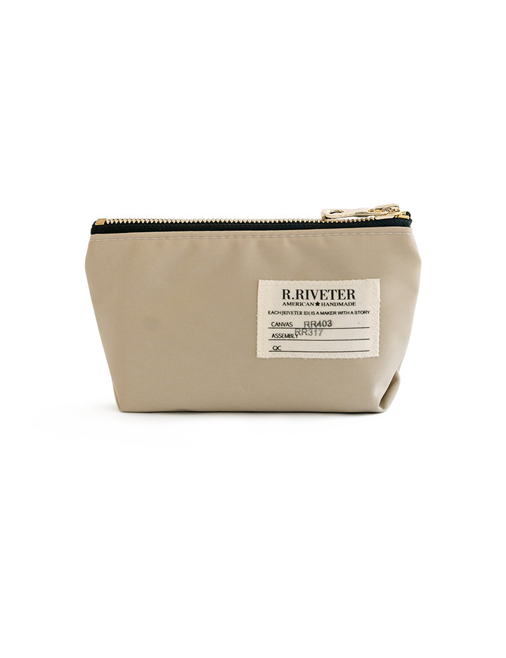Lucy Mini Zipper Pouch | Khaki Nylon