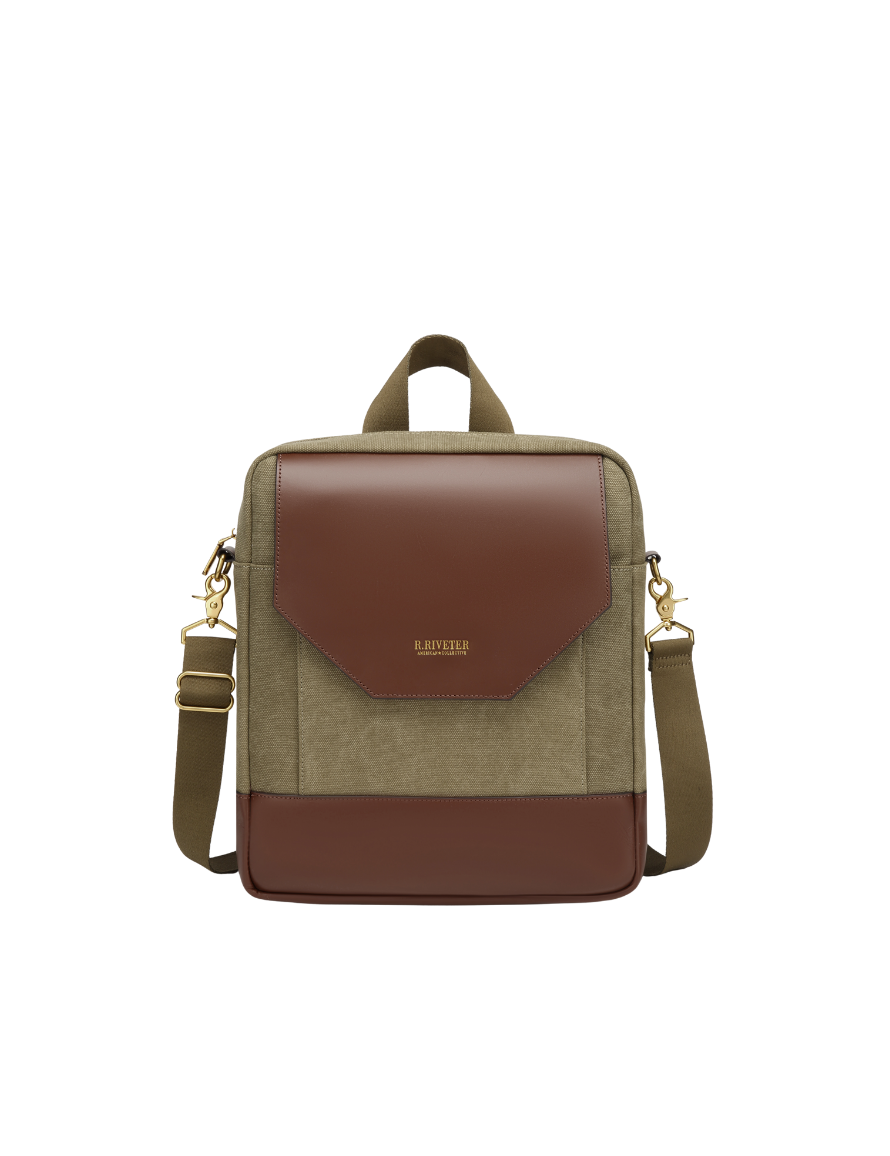 Corbin | Fatigue Washed Canvas + Brown Leather